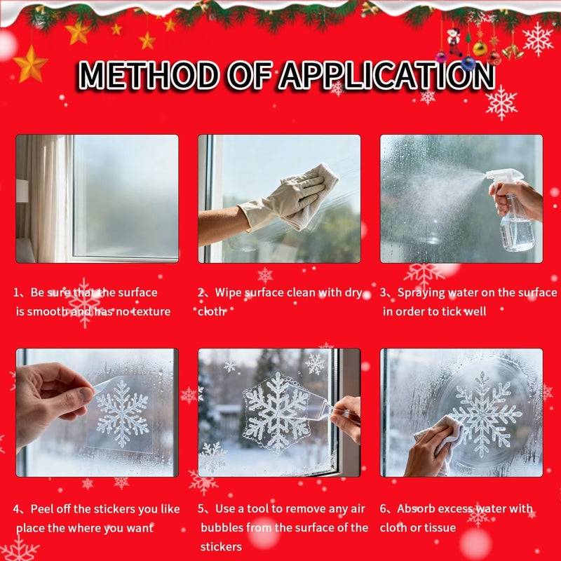 MAOTOAM Christmas Decoration Christmas Window Clings,55 pcs Static Decorative Stickers 2sheets, Double-Sided Glass Decals, Indoor Holiday Cartoon Decorations Sticker - Image 4